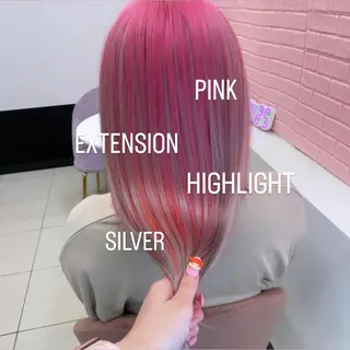 ロング カラー エクステ🩵ブリーチ 韓国ヘア🩵KAEのヘアスタイル