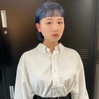 ミディアム カラー ブロンド／ブリーチ 【SITY.】のヘアスタイル