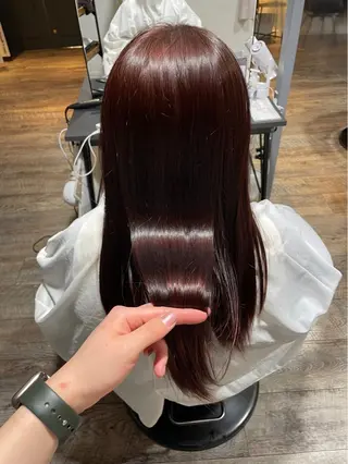 ミディアム カラー 田淵 愛里のヘアスタイル