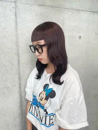 ミディアム カラー ヘアアレンジ ボブ艶モテカラー🫧 カリンのヘアスタイル