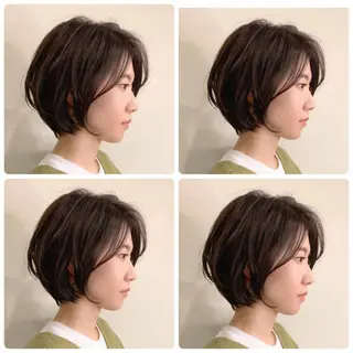 ショート カラー 京都大人女性ショート 徒歩1分/秋山のヘアスタイル