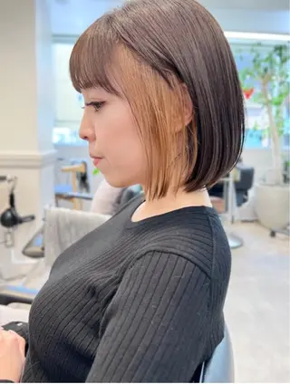 ミディアム 🎀暖色カラー／ボブ 🎀MOMONAのヘアスタイル