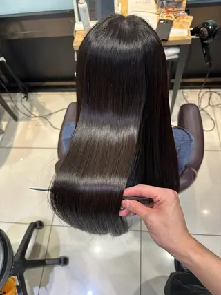 ロング 髪質改善× ハイライト溝江のヘアスタイル