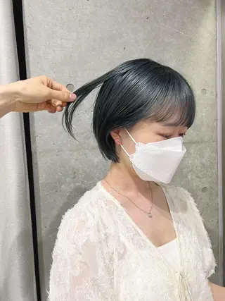 ショート カラー ボブパーマコテ巻き風 パーマNo1深江秀平のヘアスタイル