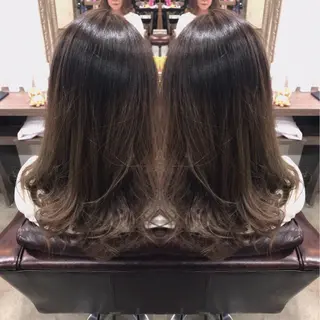 セミロング カラー レイヤーカット匠 イソザキノリユキのヘアスタイル