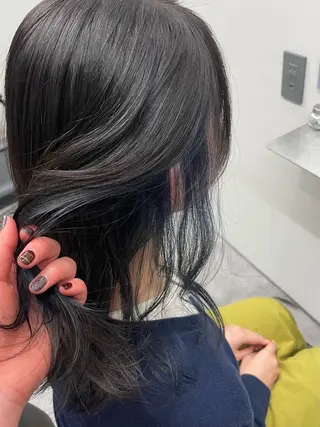 セミロング 鎌取/透明感カラー /ボブ/顔まわりのヘアスタイル