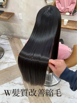 ロング 縮毛矯正/ブリーチ なしダブルカラー輝希のヘアスタイル