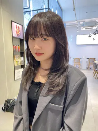 ミディアム 🐈‍⬛韓国ヘア カノン♥️のヘアスタイル