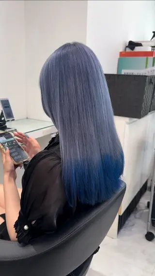 ロング カラー ヘアアレンジ ハイトーン艶カラー 🤍ゆうひのヘアスタイル