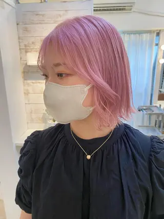 ショート カラー ブリーチなしカラー ダブルカラーエクステのヘアスタイル