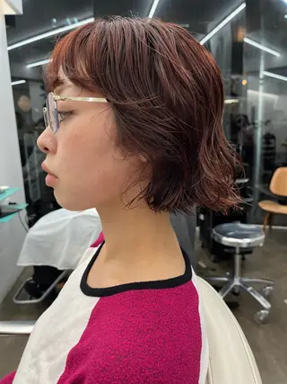 ショート レイヤー/ケアパーマ /ニュアンス/モードのヘアスタイル