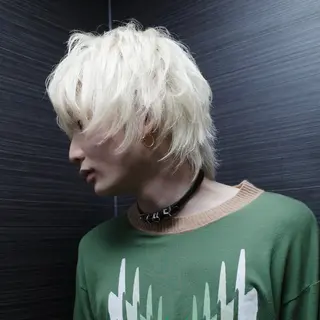 ショート メンズ ハイトーン/パーマ/ メンズ / 櫻本🌐のヘアスタイル