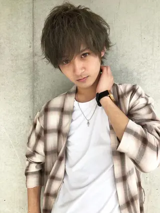 ショート カラー メンズ ✨【公式】渋谷メンズ サロン BLUCK✨のヘアスタイル