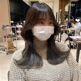 セミロング カラー レイヤー/顔周り /透明感🩶高橋大のヘアスタイル