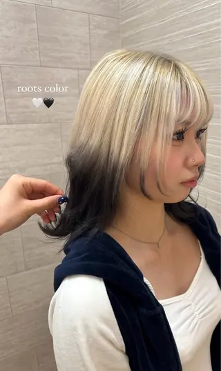 セミロング カラー tokute よしかわなお🍒のヘアスタイル