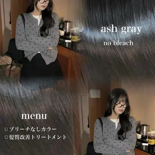 カラー 顔まわりレイヤー/ 透明感カラー/アヤノのヘアスタイル