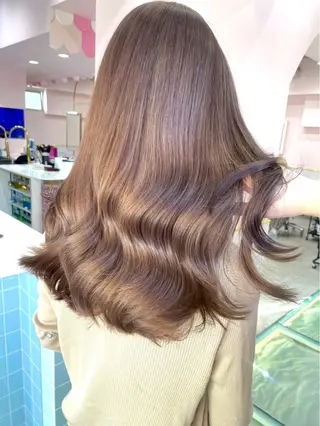 ロング カラー 透明感カラー× レイヤーカット✨高梨のヘアスタイル