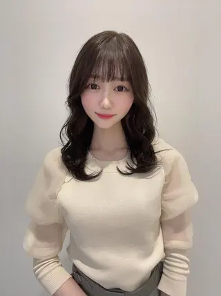 ミディアム カラー COA GINZA 空也/前髪/顔まわりのヘアスタイル