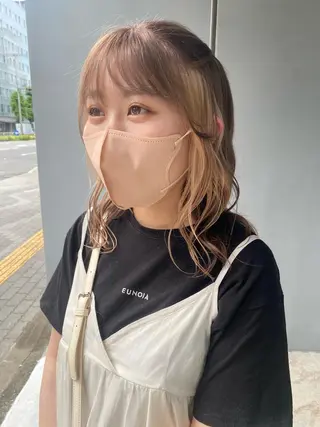 セミロング カラー qulim所属・前橋 姫奈のヘアスタイル