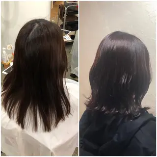 ミディアム 艶カラー🩵💛 NANAのヘアスタイル