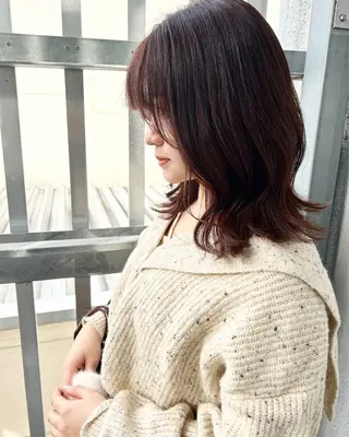 ミディアム カラー 後藤紗英/髪質改善 /オリーブベージュのヘアスタイル