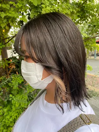 ミディアム カラー 酸スト/フェザー パーマ/三谷海斗のヘアスタイル