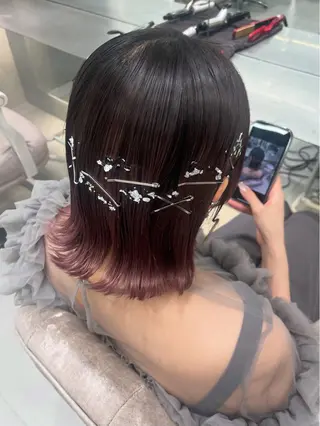ヘアアレンジ ヘアセット🎀耳つぼ 👂💎MONAMIのヘアスタイル