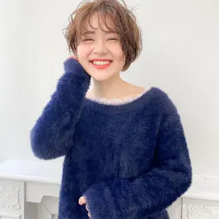 ショート 艶カラー/フェイス レイヤー/たむのヘアスタイル