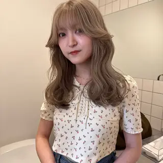 セミロング 舟橋耀/ブリーチカラ ー/レイヤーカットのヘアスタイル