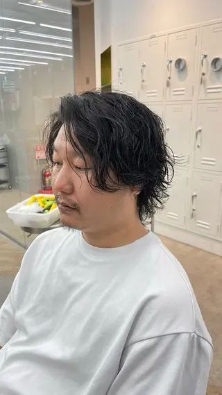 ショート カラー パーマ メンズ キッズ 栄💗レイヤーカット ｜韓国風｜haruのヘアスタイル