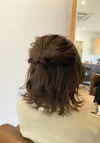 ミディアム カラー ブリーチなしWカラー /酸性ストレート河本のヘアスタイル