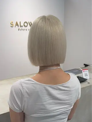 ミディアム カラー ハイトーン/ 縮毛矯正のヘアスタイル