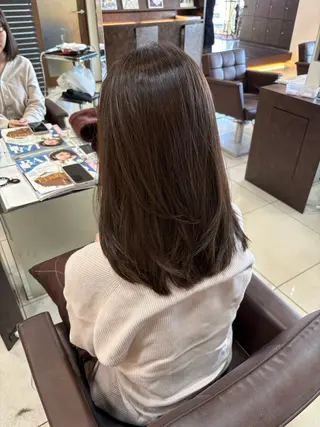 ミディアム カラー 🤎韓国ヘア ベージュ まゆか🤎のヘアスタイル