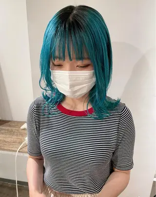 ミディアム カラー ✨艶ブリーチカラー ✨四ノ宮裕己のヘアスタイル