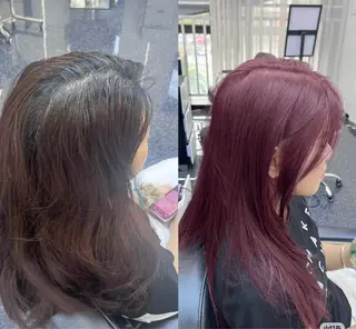 セミロング カラー ヘアアレンジ GLanz 朱蒙のヘアスタイル