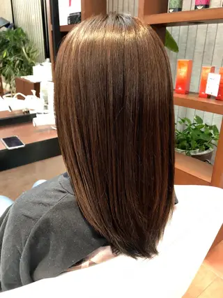 ロング カラー ヘアアレンジ アイブロウ Agu hair mieux宮崎大塚店所属・デザインカラー✨ 日高桃佳のヘアスタイル