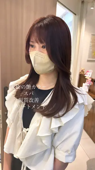 セミロング カラー 似合わせカラー/艶 髪質改善/ヨシザキのヘアスタイル