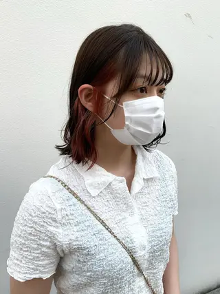 ミディアム カラー ヘアアレンジ 〽️magico/ ウルフDaiki〽️のヘアスタイル