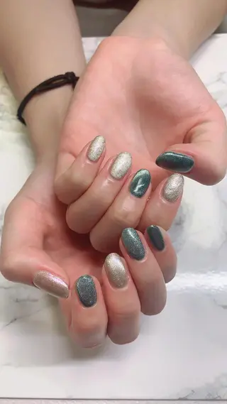 ネイル はな💎ネイル ワンホン、長さ出しのネイルデザイン