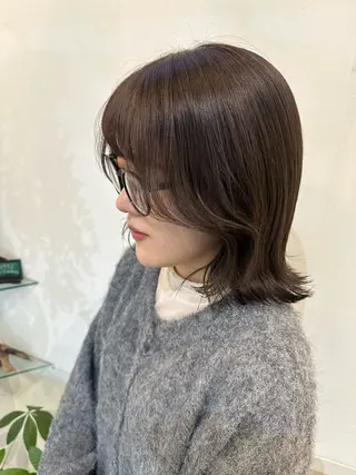 ミディアム カラー 透けるbrown カラー🎗♡yukaのヘアスタイル