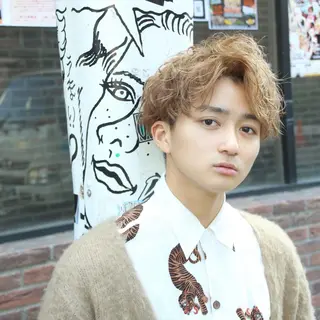 ショート カラー パーマ ヘアアレンジ メンズ 【メンズヘアの匠】 タニ　心斎橋　アメ村のヘアスタイル