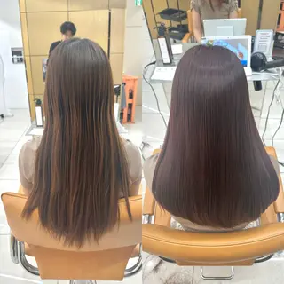 ロング カラー 髪質改善× ハイライト溝江のヘアスタイル