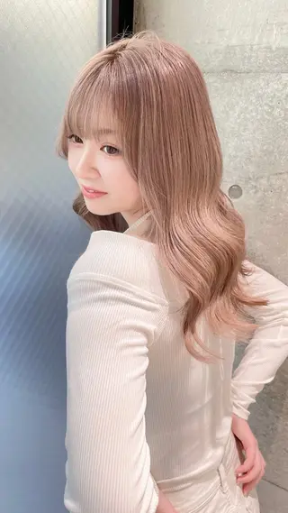 ミディアム rina／ベージュ ワンホン/韓国ヘアのヘアスタイル