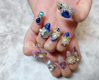 ネイル ネイルリボン 受付スタッフのネイルデザイン