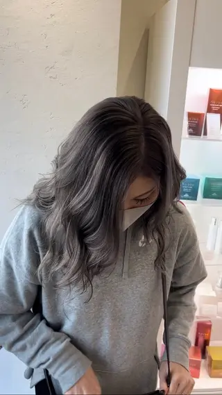 セミロング カラー 太白区白髪ぼかし/ ボブカット/千葉達人のヘアスタイル