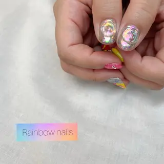 ネイル Rainbow nailsくろちゃんのネイルデザイン
