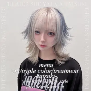 ミディアム カラー 🫧ハイトーン特化 🐺矢島タツキ🐺のヘアスタイル