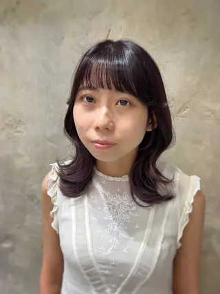 ミディアム カラー パーマ 💍新宿ショート 💍岩田莉奈のヘアスタイル