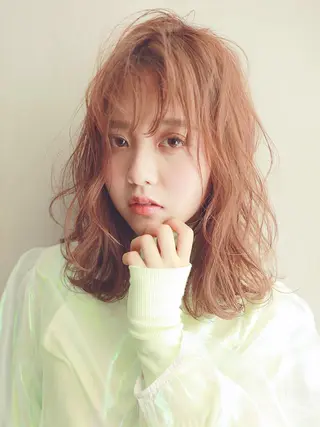 ミディアム カラー パーマ ヘアアレンジ ITbyALBUM 中野店のヘアスタイル