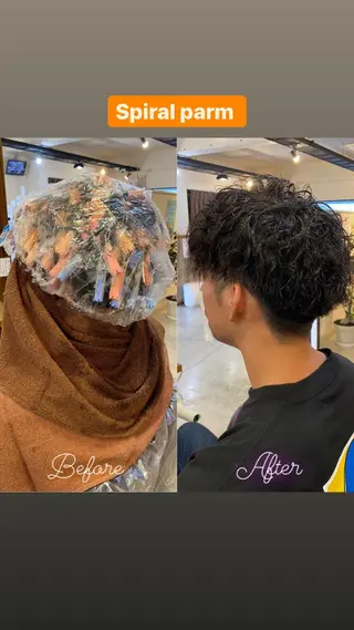 ショート パーマ ヘアアレンジ メンズ アイブロウ SALOWIN京都河原町Suite店所属・外国人風レイヤー/ ハイトーンSHUのヘアスタイル